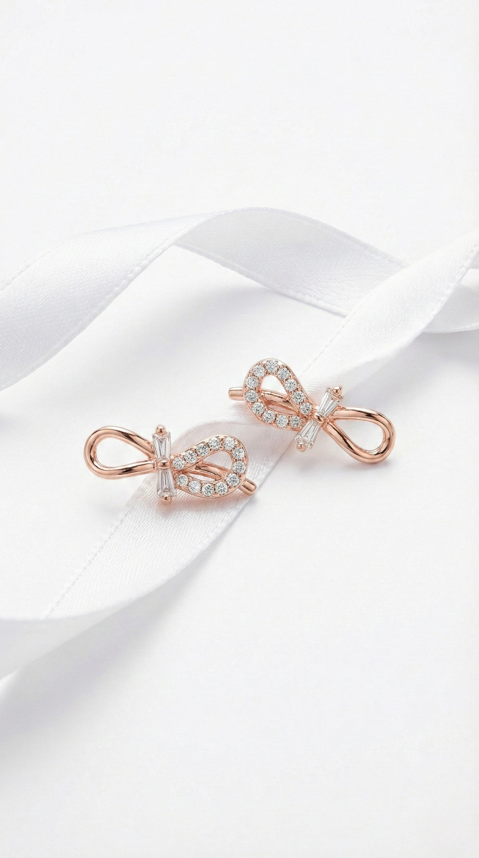 Amour Bow Sparkle Stud Earrings | 925 Sterling Silver
