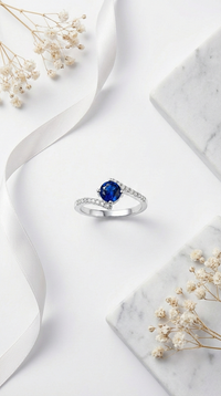 Velora Blue Solitaire Ring | 925 Sterling Silver