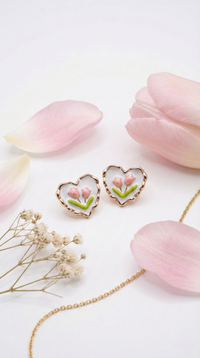 Bloomheart Enamel Studs | 925 Sterling Silver