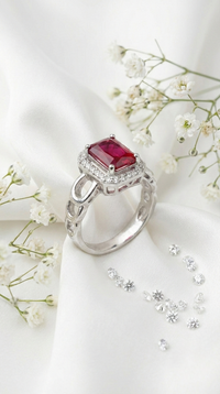 The Ruby Halo Ring | 925 Sterling Silver