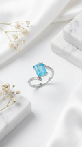 Nyra Azure Curve Ring | 925 Sterling Silver