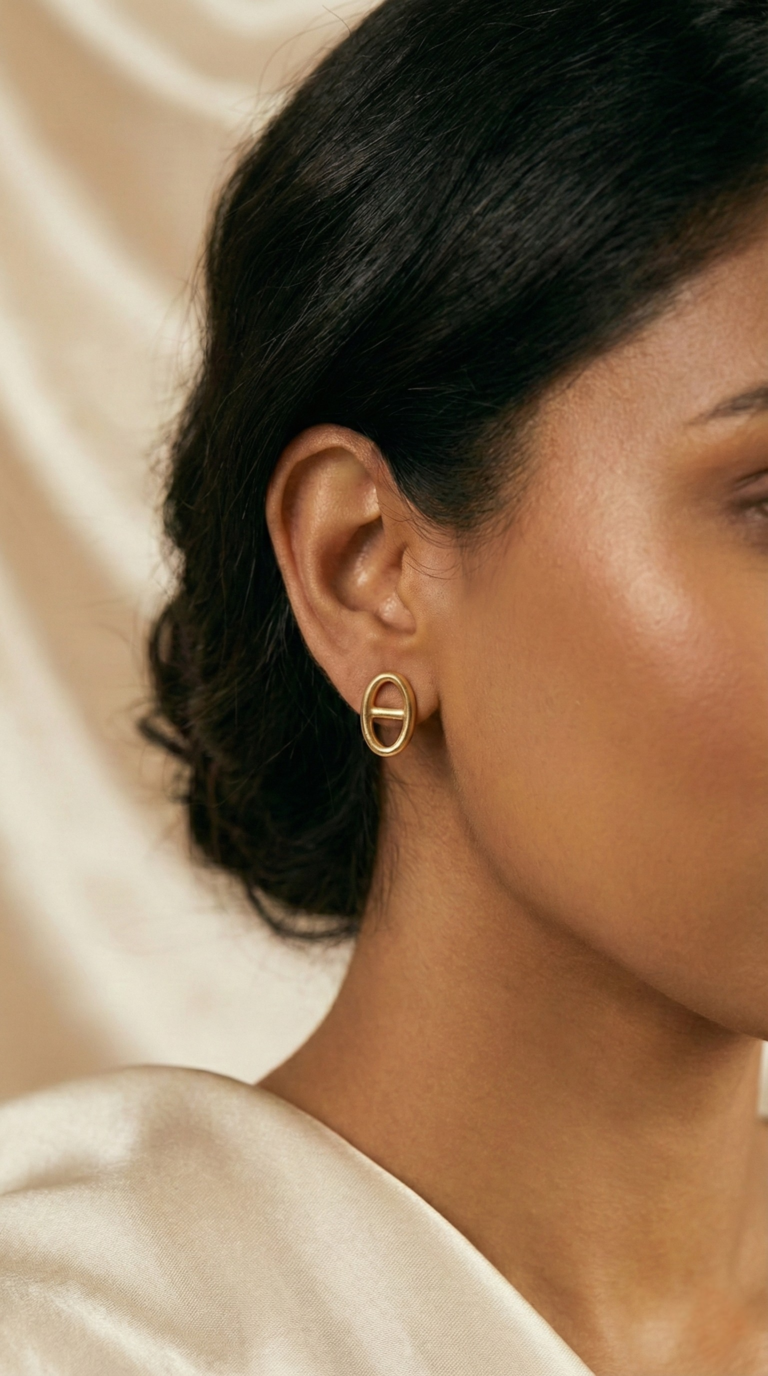 Celine Oval Frame Studs | 925 Sterling Silver