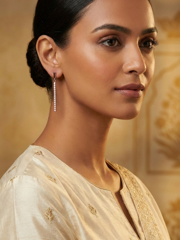 Monroe Pavé Linear Earrings | 925 Sterling Silver