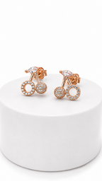 Cherry Halo Studs | 925 Sterling Silver