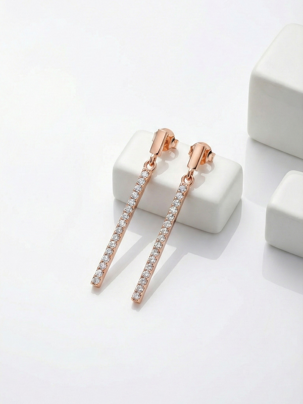 Monroe Pavé Linear Earrings | 925 Sterling Silver