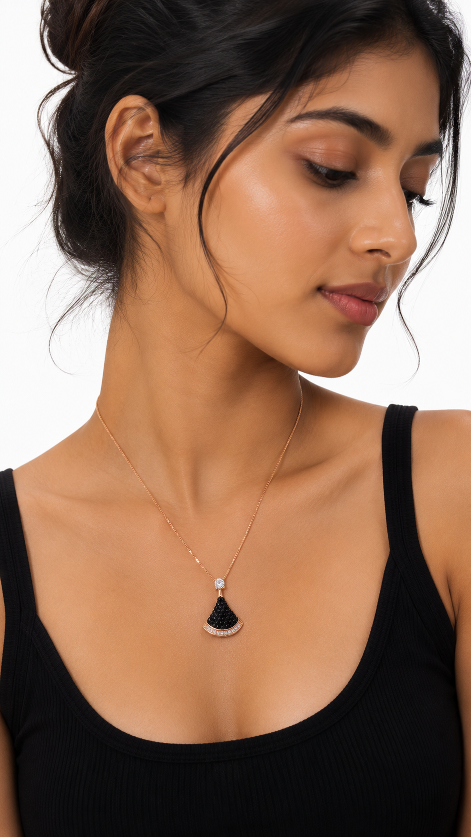 Onyx Arc Necklace | 925 Sterling Silver