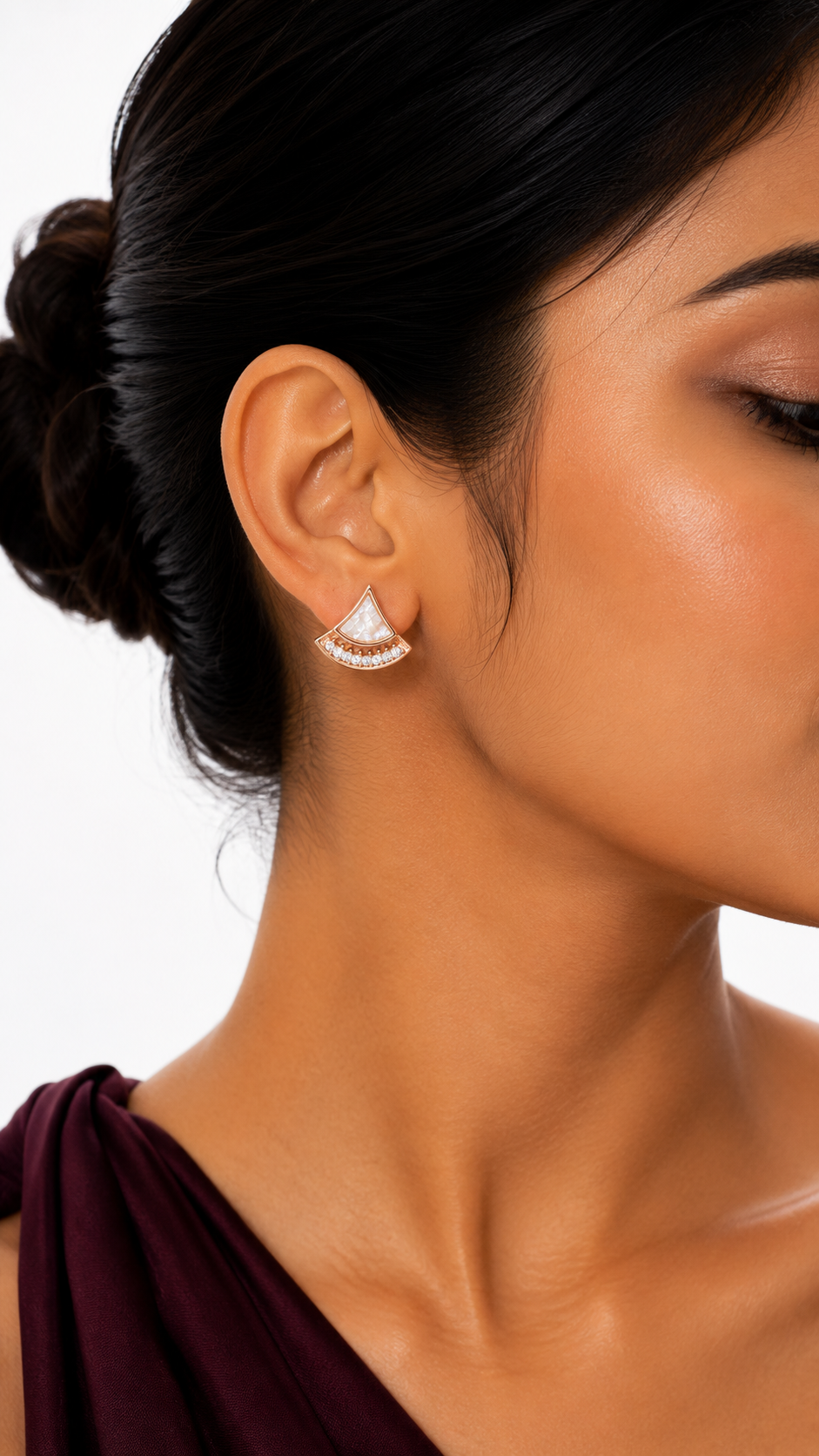 Ivory Arc Studs | 925 Sterling Silver