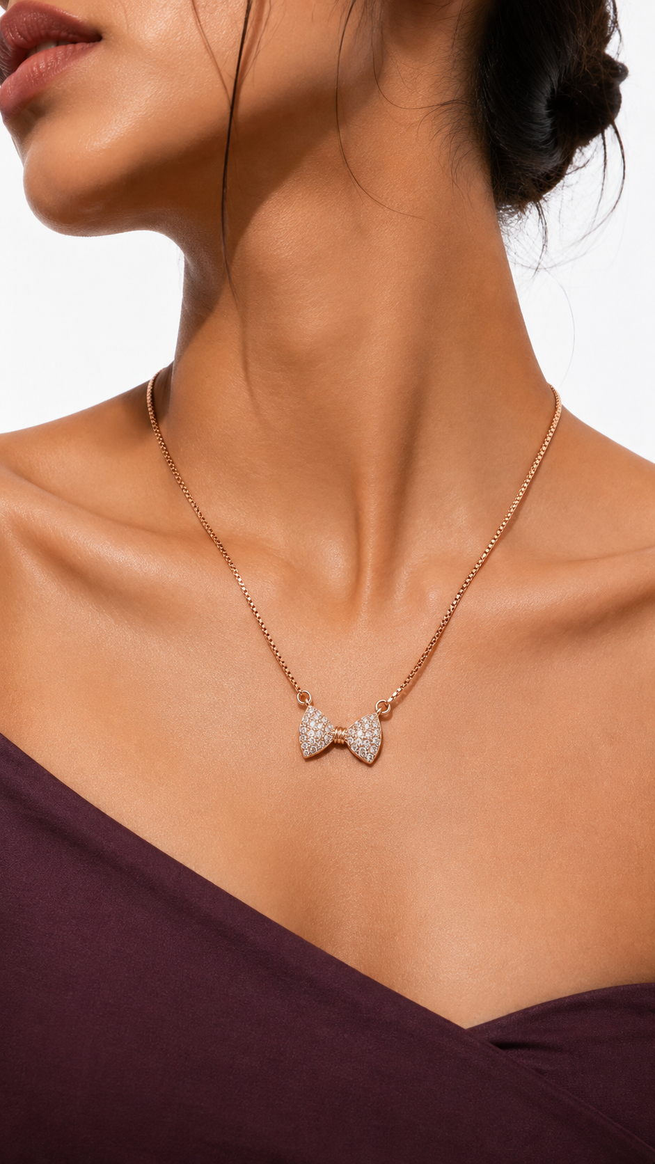 Vaelle Bow Necklace | 925 Sterling Silver
