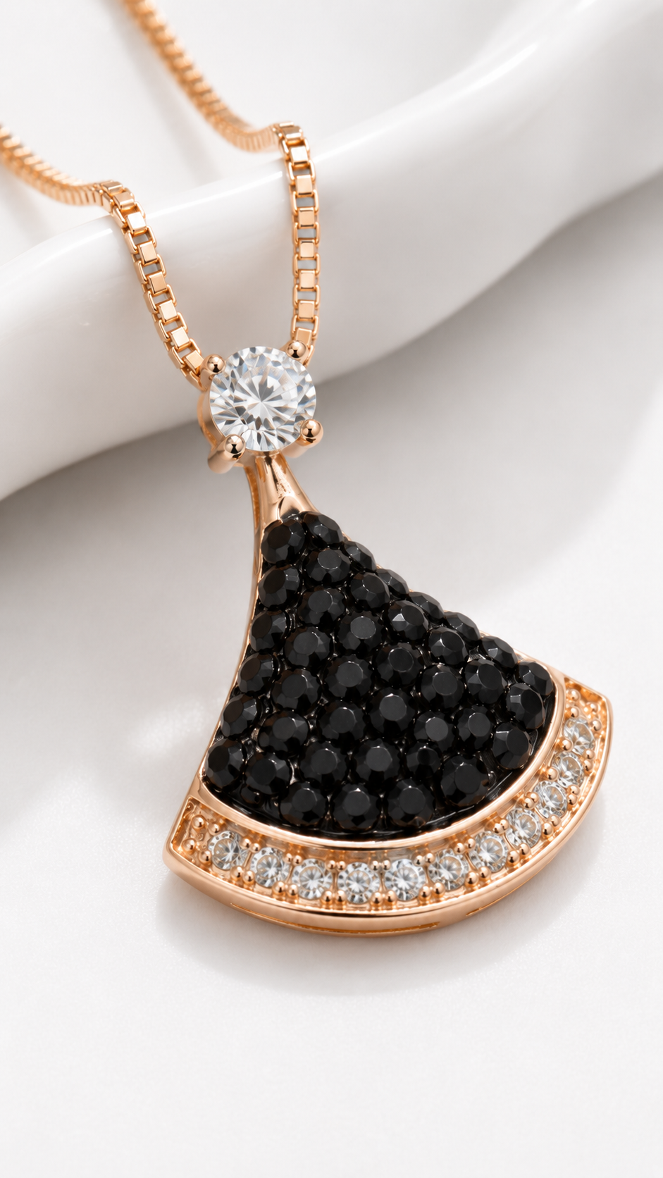 Onyx Arc Necklace | 925 Sterling Silver