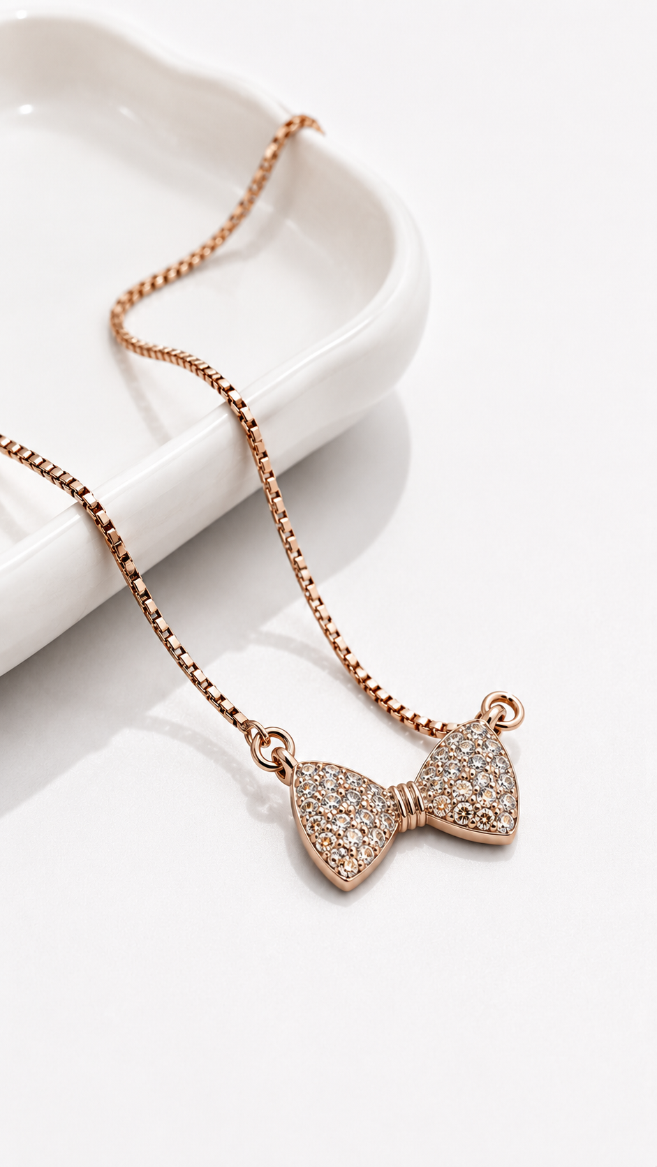 Vaelle Bow Necklace | 925 Sterling Silver