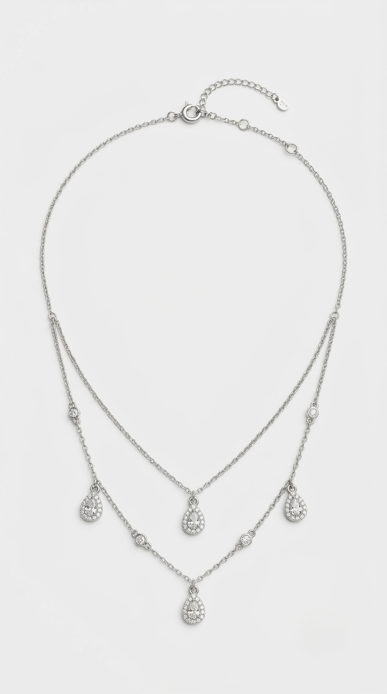 Elara Pear Necklace | 925 Sterling Silver