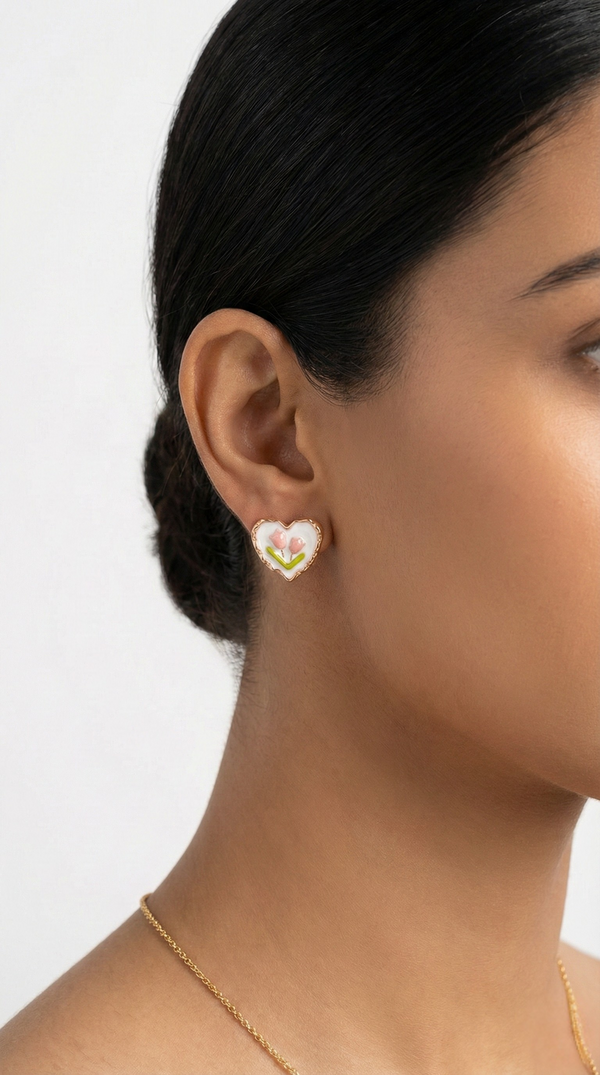 Bloomheart Enamel Studs | 925 Sterling Silver