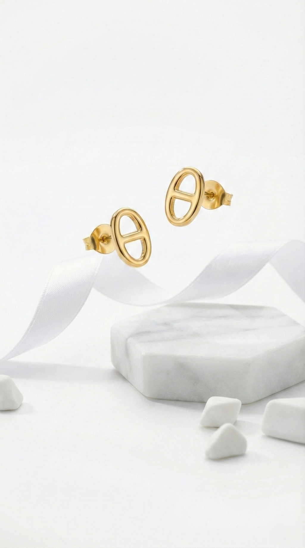 Celine Oval Frame Studs | 925 Sterling Silver