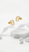 Celine Oval Frame Studs | 925 Sterling Silver