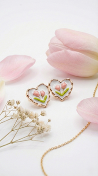 Bloomheart Enamel Studs | 925 Sterling Silver