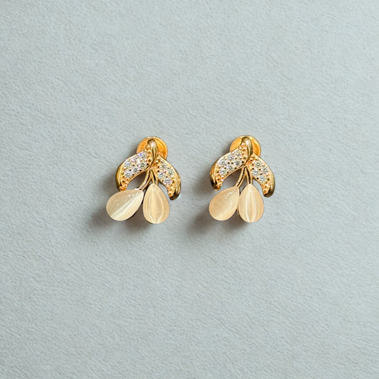 Leaf & Drop Studd Earrings