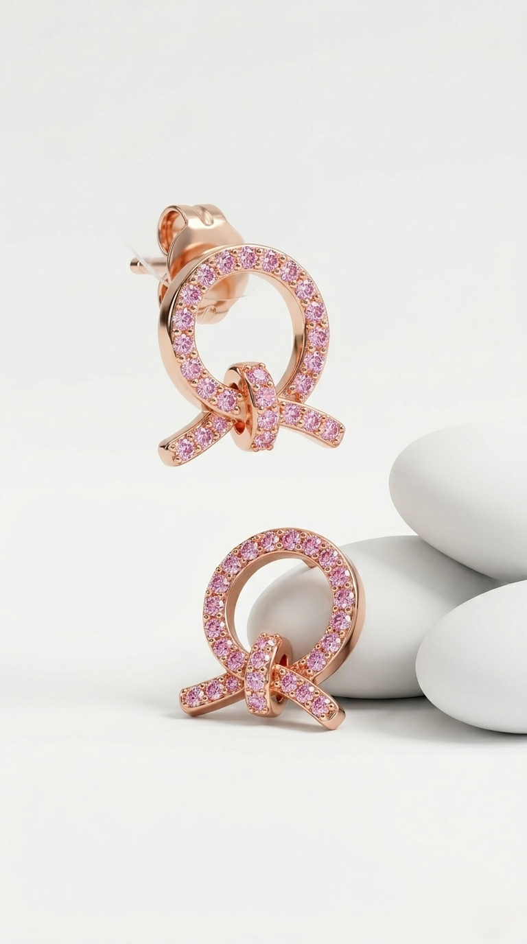 Rosé Knot Studs | 925 Sterling Silver