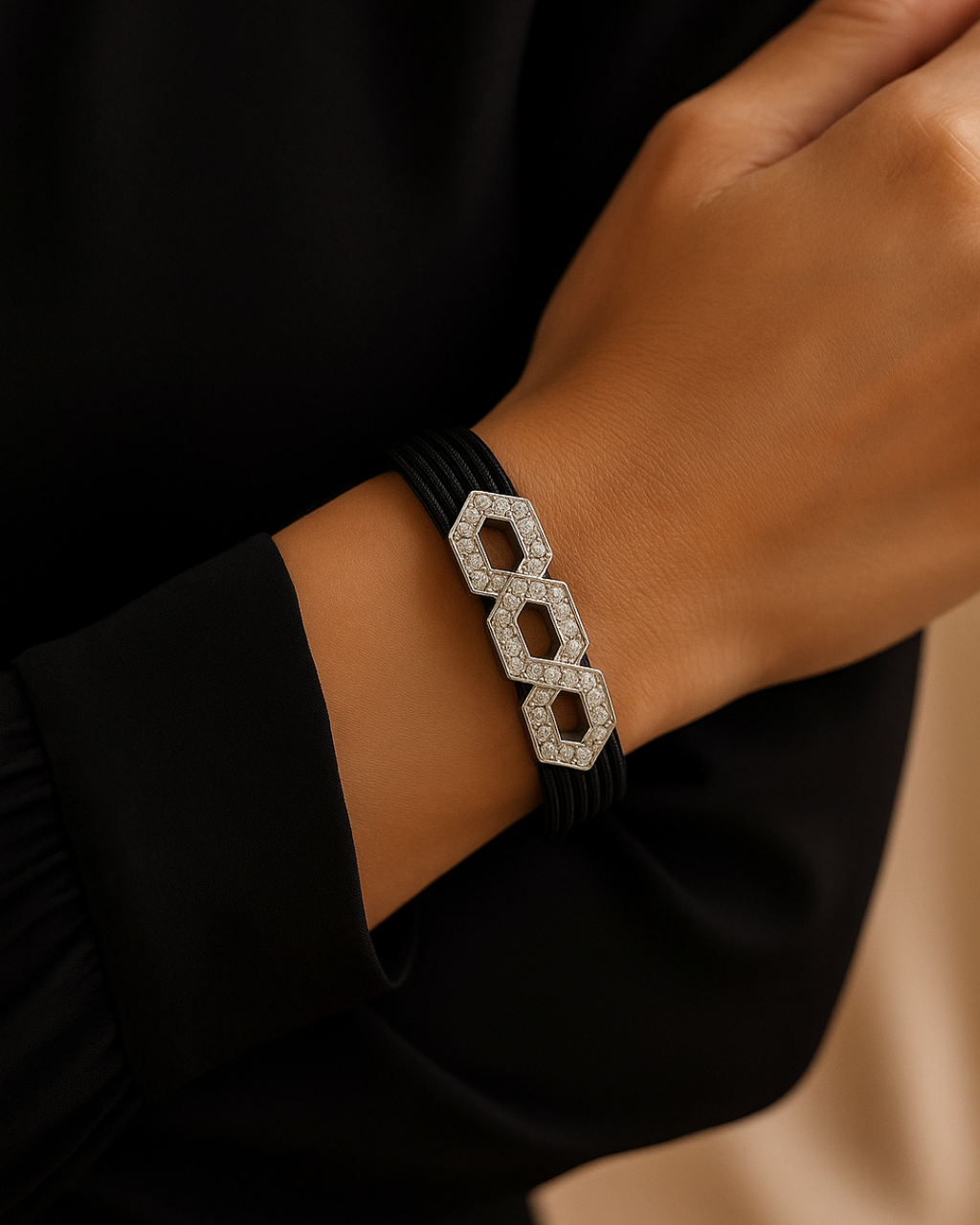 Hexa Elegance Sterling Silver Bracelet