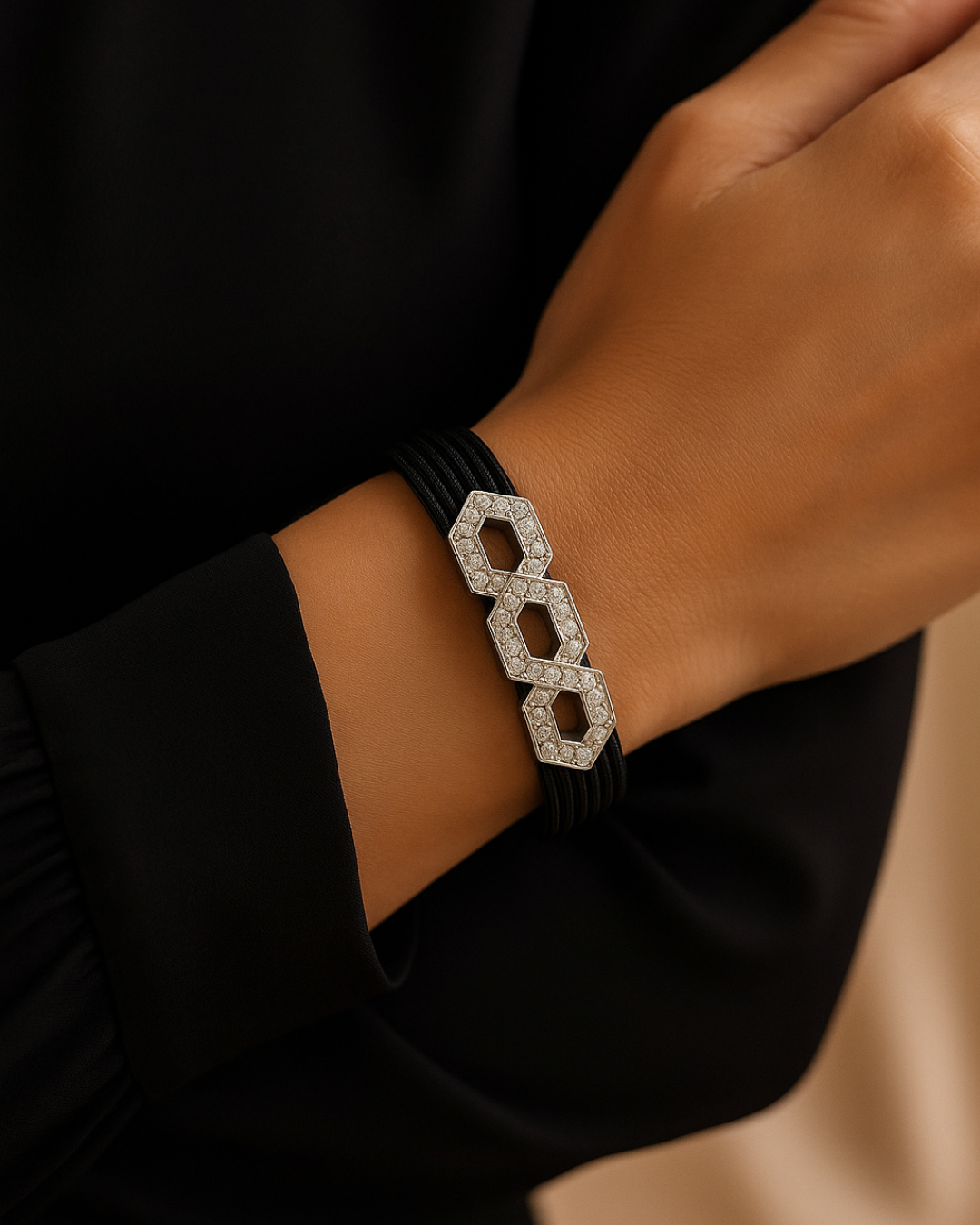 Hexa Elegance Sterling Silver Bracelet