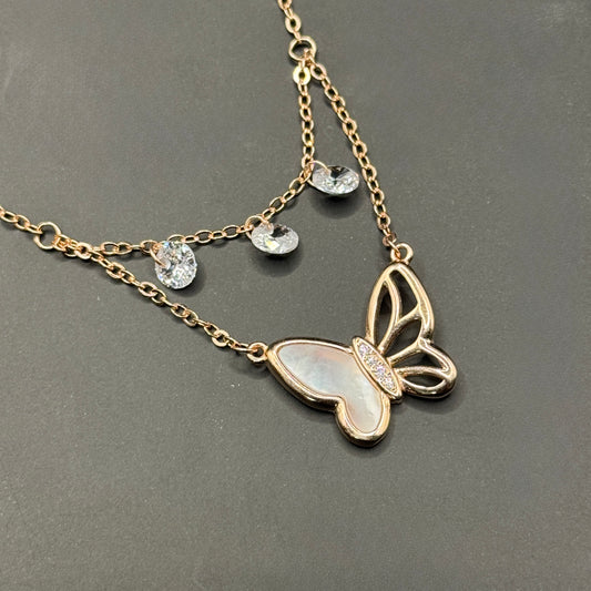 Butterfly Charm Layered Necklace
