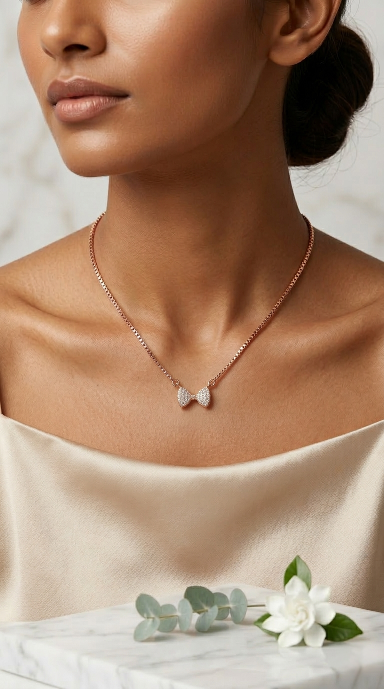 Virelle Bow Necklace | 925 Sterling Silver