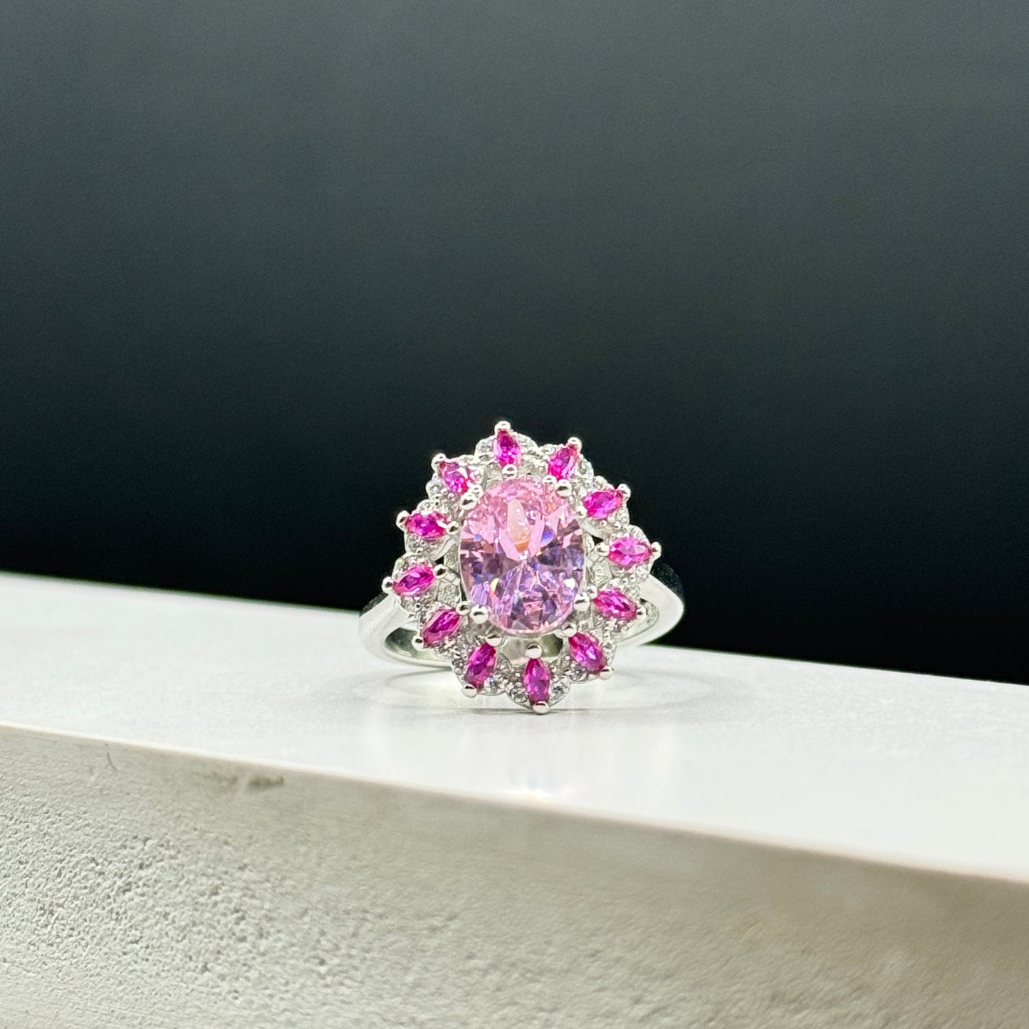 Pink Radiance Sterling Silver Ring