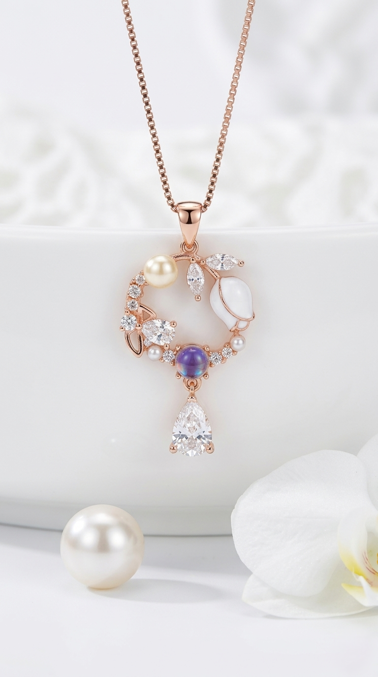 Celiora Opaline Pendant | 925 Sterling Silver
