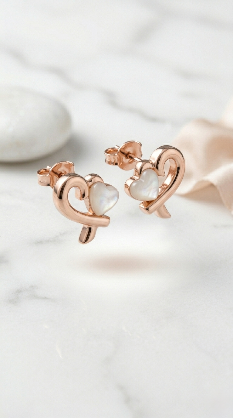 Étreinte Heart Studs | 925 Sterling Silver