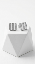 Averon Grid Studs | 925 Sterling Silver