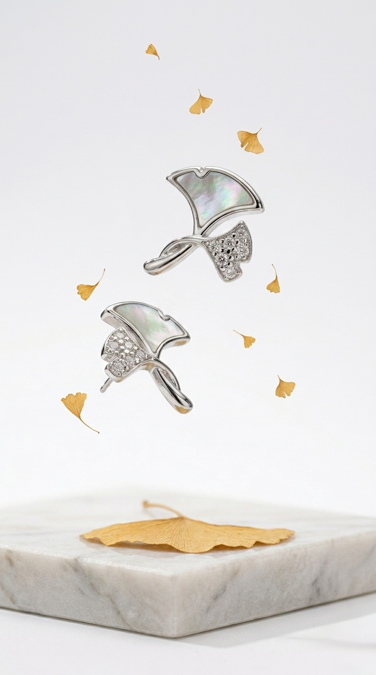 Gingko Èlise Studs | 925 Sterling Silver