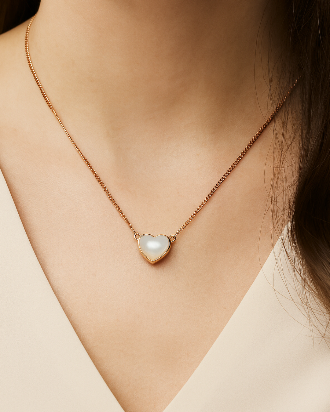 Opaline Heart Necklace Sterling Silver