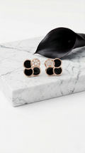 Noir Clover Stud Earrings | 925 Sterling Silver
