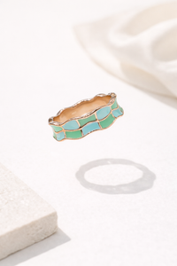 Azure Mosaic Enamel Ring | 925 Sterling Silver