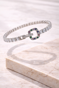 Hexagon Rainbow Tennis Bracelet | 925 Sterling Silver