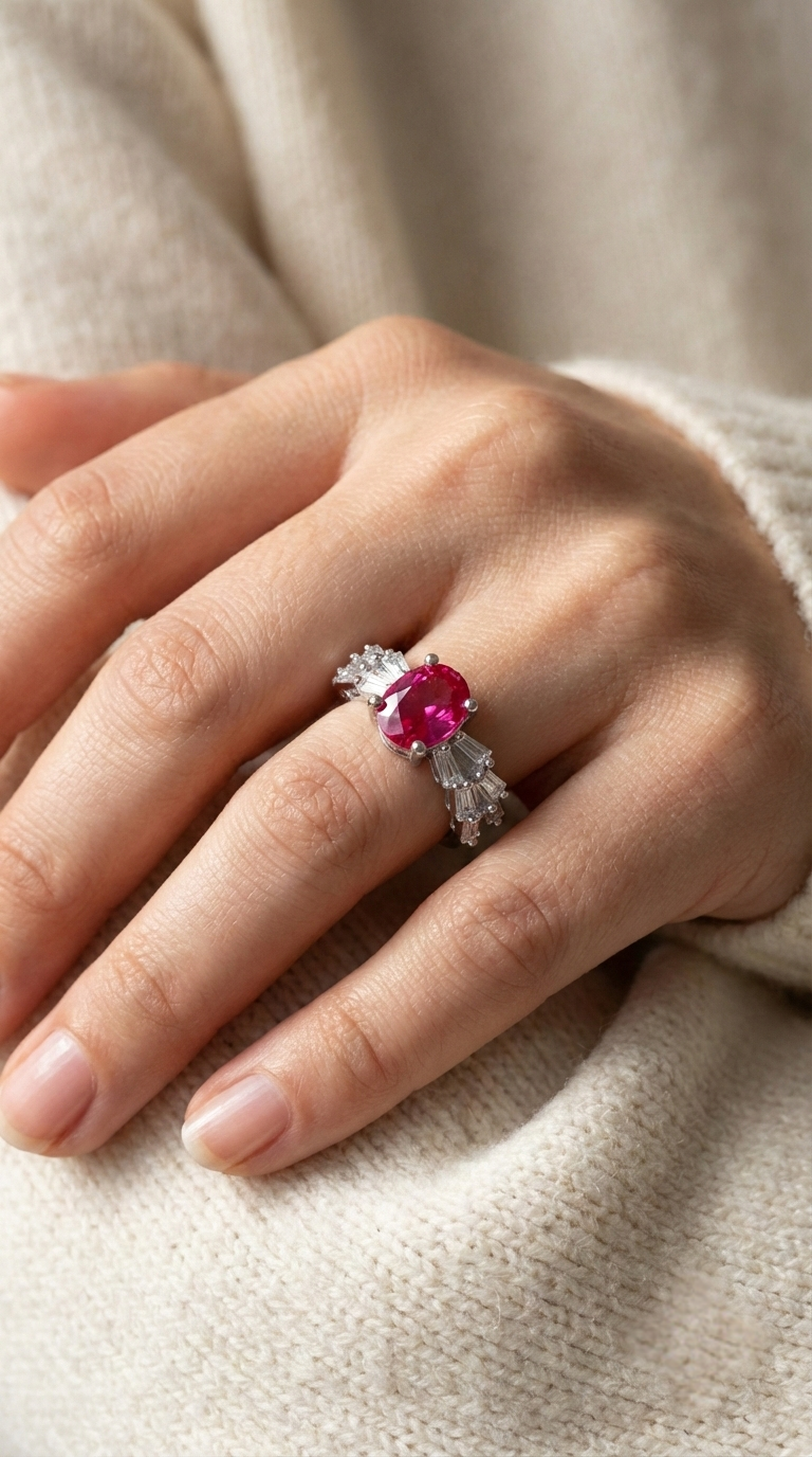 Élan Ruby Bloom Ring | 925 Sterling Silver