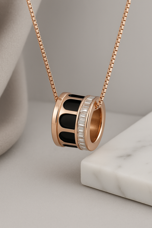 Roma Luxe Barrel Necklace Sterling Silver