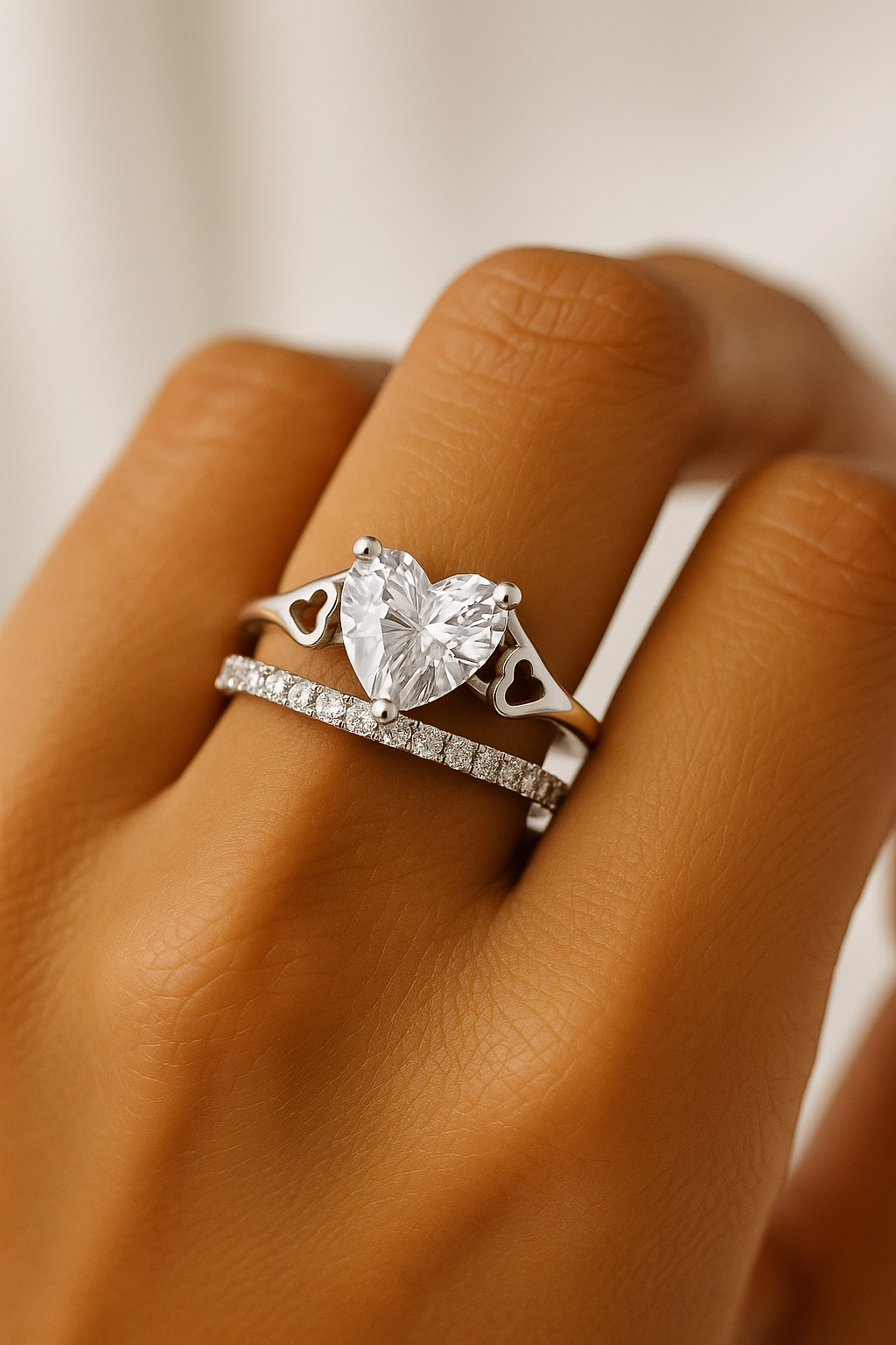 Eternal Heart Duet Ring - Sterling Silver