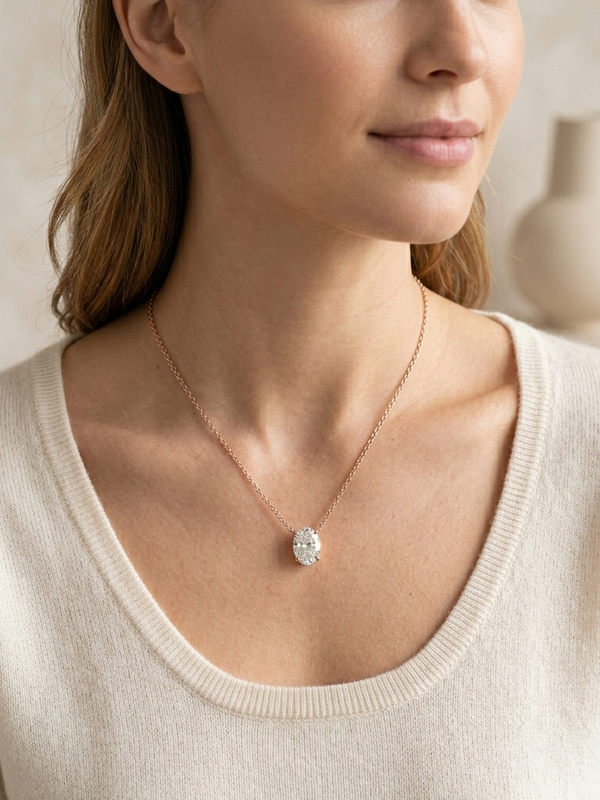 Aurea Solitaire Necklace | 925 Sterling Silver