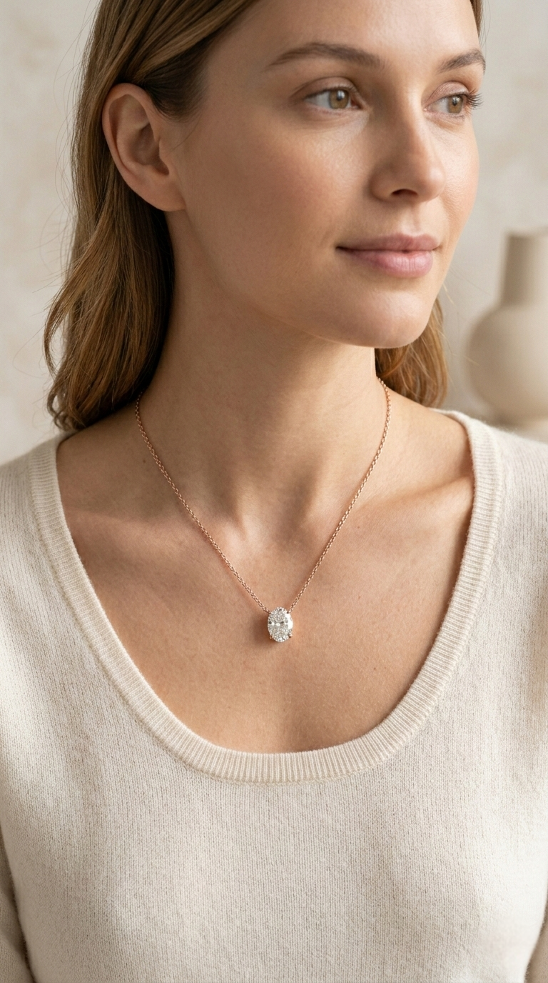 Aurea Solitaire Necklace | 925 Sterling Silver