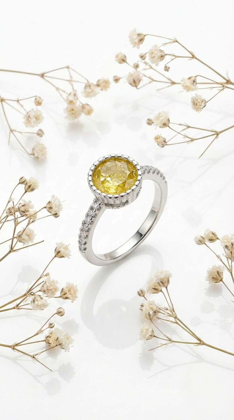 Solenne Citrine Ring | 925 Sterling Silver