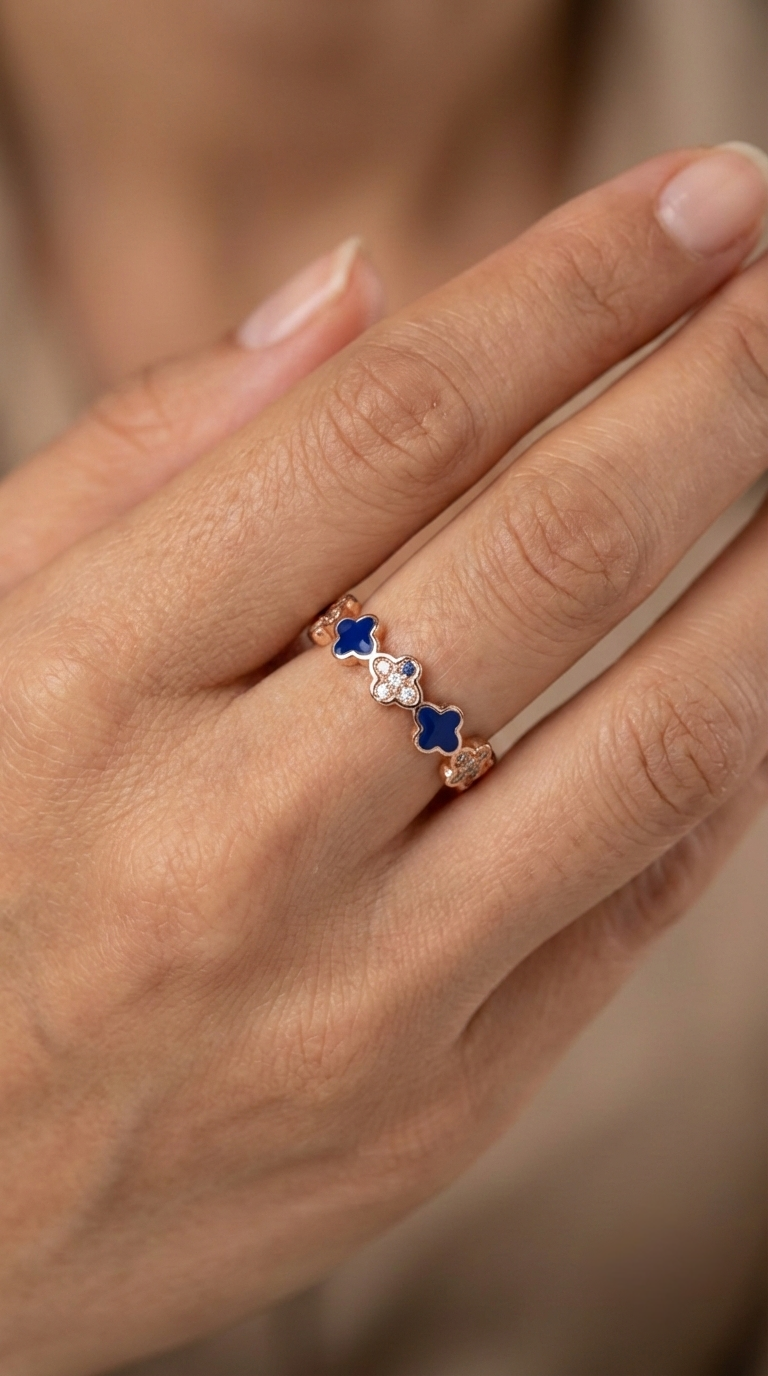 Azura Clover Band Ring | 925 Sterling Silver
