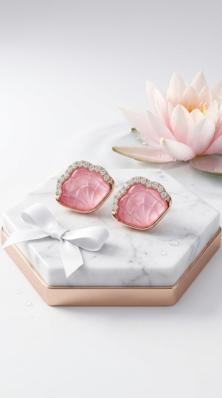 Rosé Tide Stud Earrings | 925 Sterling Silver