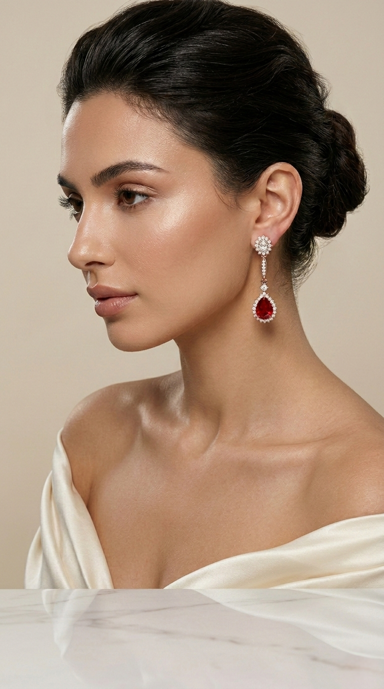 Élaris Ruby Drop Earrings | 925 Sterling Silver