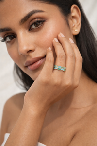 Azure Mosaic Enamel Ring | 925 Sterling Silver
