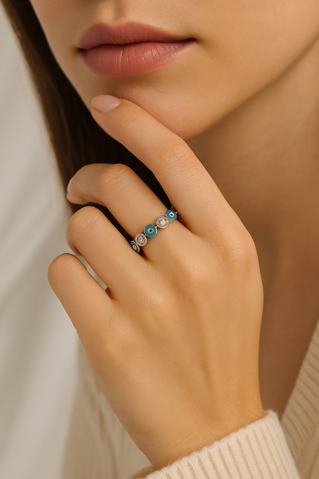 The Classic Blue Evil Eye Ring | 925 Sterling Silver