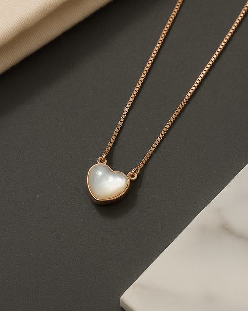 Opaline Heart Necklace Sterling Silver