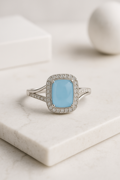 Azure Glow Ring Sterling Silver