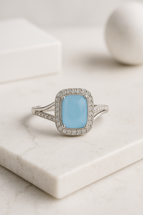 Azure Glow Ring Sterling Silver