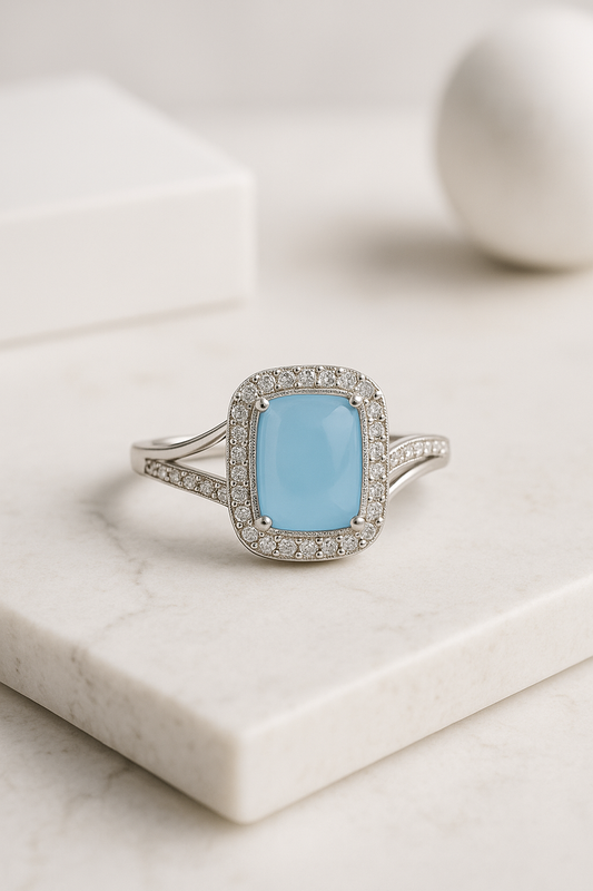 Azure Glow Ring Sterling Silver