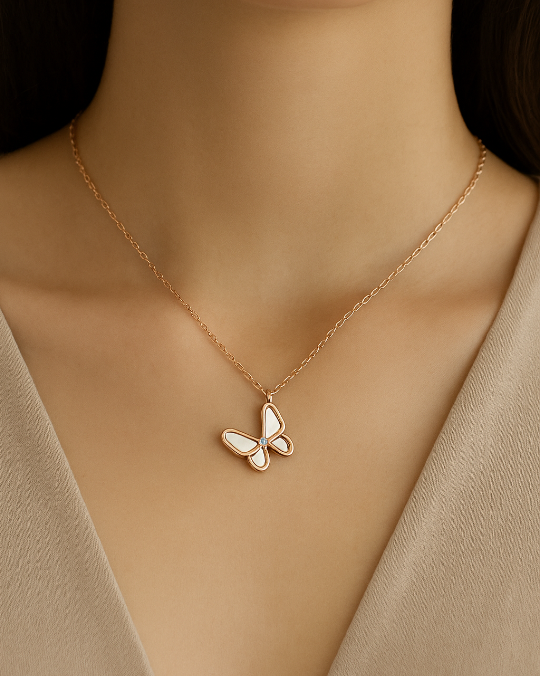 Luna Butterfly Necklace Sterling Silver